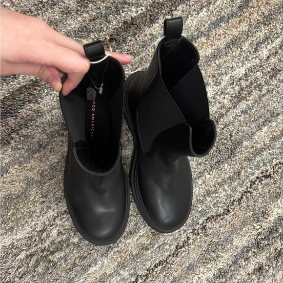 NWOT Good American Chelsea Combat Boots Sz 7.5 | Good American Black Combat Boot - Picture 9 of 10